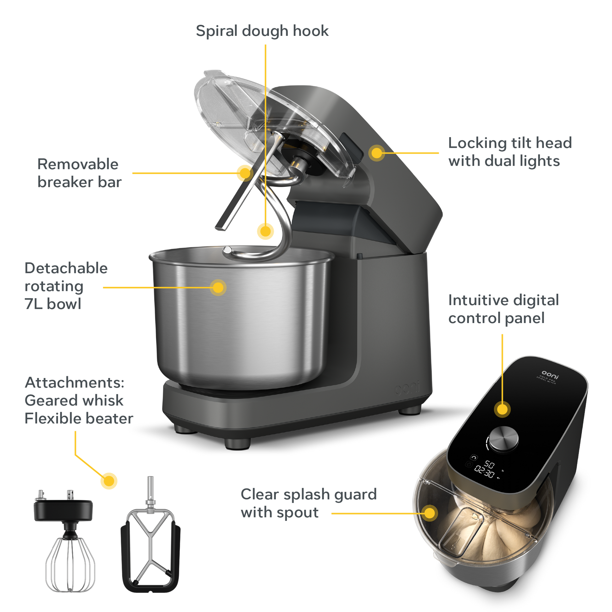 Ooni Halo Pro Spiraldough Mixer